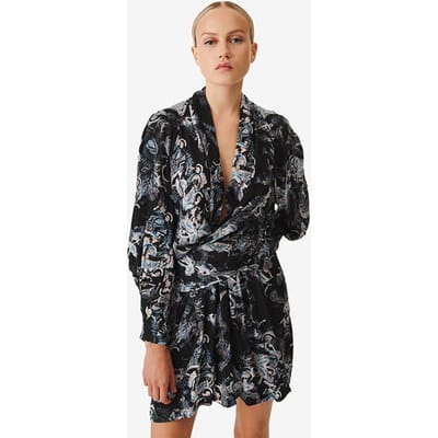 IRO Paris Camolla Dress In Black Multico Größe: XS | Minikleider Outlet | Damen | Schwarz