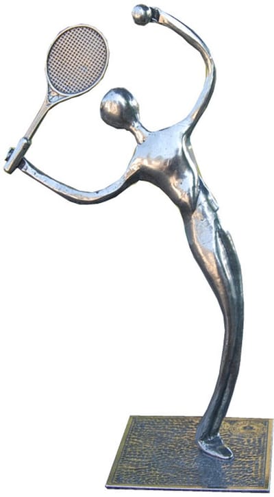 Tennis Sculptuur - Tennisser - Beeldje tennis - Tennistrofee - Tennisbeker - Uniek en Handgemaakt