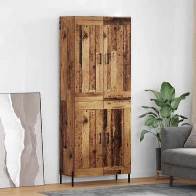 vidaXL - Highboard - 2 - st - Oud - Hout - 69,5 - x - 34 - x - 180 - cm - Bewerkt - hout