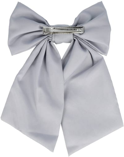Haarsoires Haarspeld Duckklem 15cm – Strik – Effen Stof – Grijs - Sterke Haarclip voor Styling & Dagelijks Gebruik - Hair Clip - Decoratieve Haaraccessoire