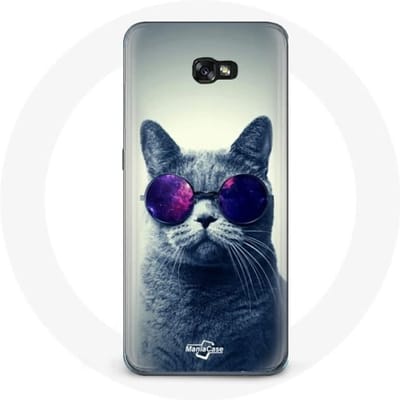 Coque pour Samsung Galaxy A3 2017 Chat Lunettes violettes Style