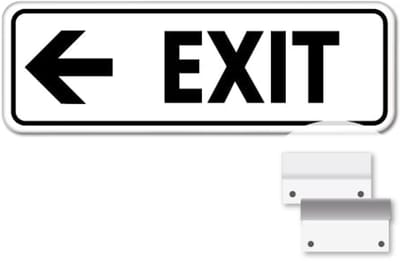 Bord Exit pijl links - Weerbestendig Aluminium - 40x15 cm - Bevestiging: Met muur-/ wandmontage beugels
