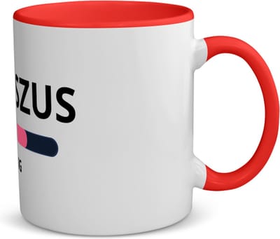 Akyol - bonuszus loading koffiemok - theemok - rood - Zus - ochtendkoffie laden - verjaardagscadeau - verjaardag - cadeau - cadeautje voor zus - zus artikelen - kado - geschenk - gift - 350 ML inhoud