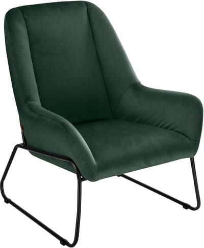 Casero-Fauteuil in fluweel zwart groen