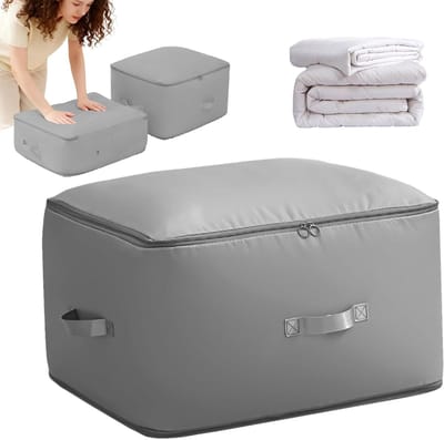 Zelfcomprimerende organizer - Compressiezakken opbergtas - Ruimtebesparend opbergen - Waterdicht stofbescherming - 40 x 30 x 18 cm - Grijs