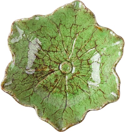 Clayre & Eef Decoratie schaal Bloem Groen Keramiek