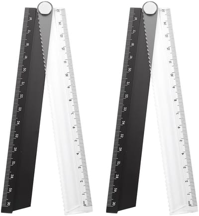 Solidchoice - Set van 2 Vouwbare Aluminium Linialen van 30 cm