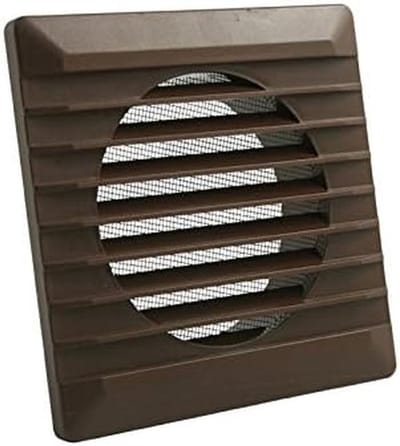 Ventilatie rooster met insectenhor 140 x 140 mm bruin