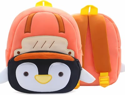 BoefieBoef Pinguin IJs Kinder Rugzak - Zacht Pluche Peuter-Kleuter Dieren Rugtas - Lengte 80-120 cm 0-5 jaar - Ergonomisch & Wasbaar - Baby Backpack - Jongen of Meisje - Cadeau Verjaardag, Sinterklaas & Kerst - Gymtas, Schooltas, Boekentas & BSO