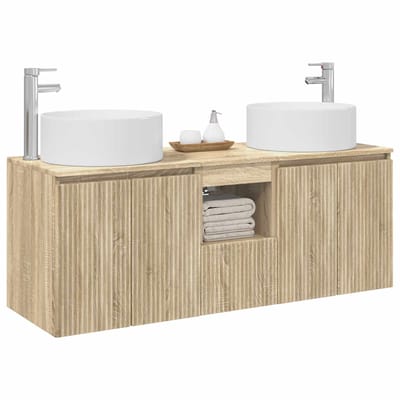 vidaXL - Badkamerkast - set - 3 - st - Sonoma - Eiken - 49,5 - x - 44,5 - x - 65,5 - cm