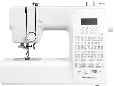 Computergestuurde Naaimachine met 200 Steekopties, Led-Display, Voetpedaal en Verlichting, Duurzaam Metalen Frame, Digitale Naaimachine met Sterke Motor voor Naaiprojecten en Reparaties, Wit