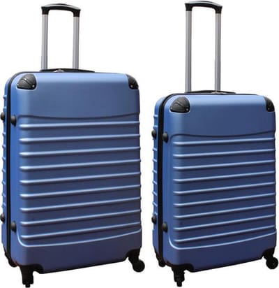 Travelerz kofferset 2 delig ABS groot - met cijferslot - reiskoffers 69 en 95 liter - licht blauw