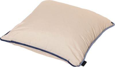 Madison sierkussen Velvet-Panama - 45x45 - dark blue piping - linnen