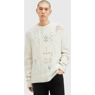 AllSaints Hadwin Crew Ecru White Maat: XXL | Sweaters Outlet | Heren | Wit