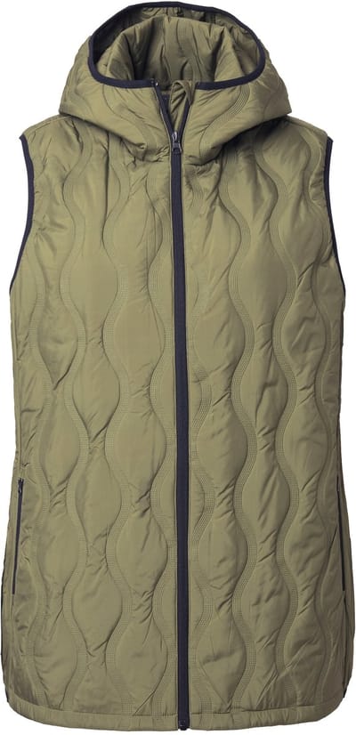 Ulla Popken - Dames - HYPRAR bodywarmer met gelaserd stiksel waterafstotend - Mosgroen - Maat 58+