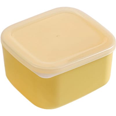 Container voor gesneden kaas Koelkast Plastic Transparant Opbergdoos Luchtdichte Houder met Deksel S Small beige