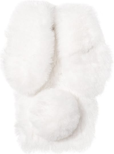 Casies Bunny telefoonhoesje - Geschikt voor Apple iPhone SE (2022 / 2020) / 8 / 7 - Wit - konijnen hoesje softcase - Pluche / Fluffy