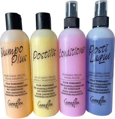 Camaflex - Complete verzorgingsset - Synthetisch haar - Vezorging - Shampoo - Balsem - Conditionerspray - Laquer