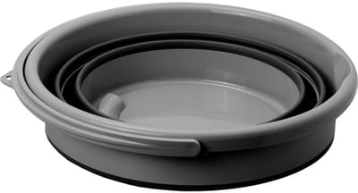 Brunner Drum 10 Opvouwbare Campingemmer - Zwart/Grijs - 10L - Lichtgewicht - Ruimtebesparend - Voor Water, Afwas of Opslag - Hitte- en Vorstbestendig