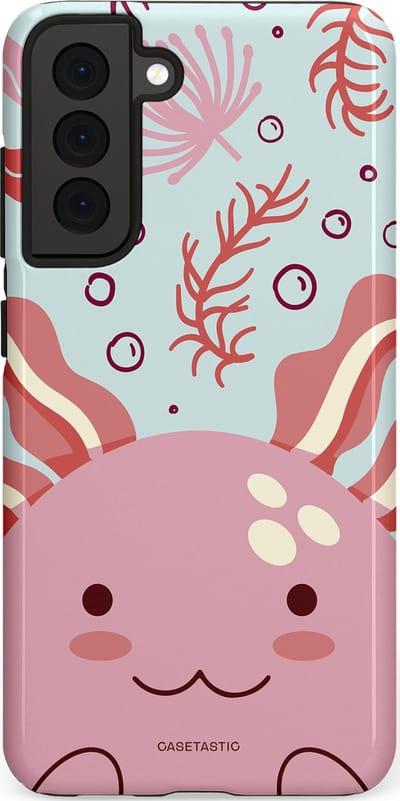 Casetastic Hoesje Geschikt voor Samsung S21 FE - Stijlvolle Beschermende Duo-layer Case - Axolotl knuffels