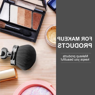 Zwarte borstel met ergonomische handgreep voor vloeibare foundation, blush en crème make-up | 3,5 cm plastic, ideaal voor een perfecte applicatie