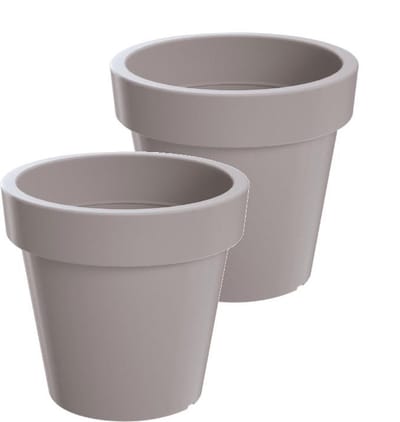 Bloempot Buiten Rond Lofly 16cm TAUPE Prosperplast / 2 STUKS ! /
