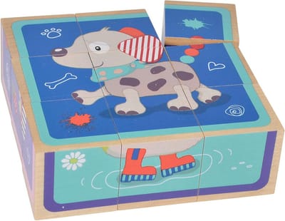 Fotocube Bouwblokken - Puzzelblokken Dieren - Creatief Spelen - 9 Houten Blokken - 12 x 12 cm - Multicolor