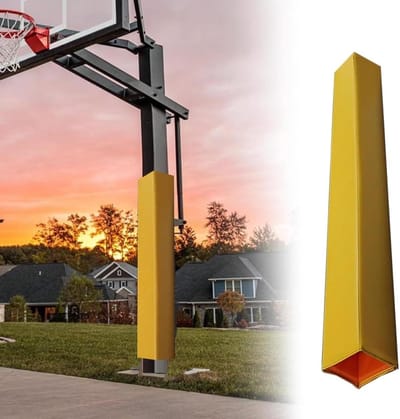 Paalkussen Basketbal - Beschermhoes Paal - Veilige Sport - Schokabsorberend Schuim - 1" Dik - Geel
