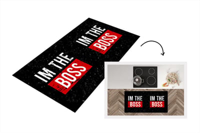 Keukenloper - Loper keuken - Boss - Werk - Quotes - 120x60 cm - Keukenloper vinyl