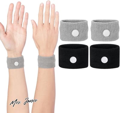 Mrs. Jones 2 paar armbanden ter verlichting acupressuur polsband volwassenen kinderen ochtendmisselijkheid zeeziekte autoziekte .