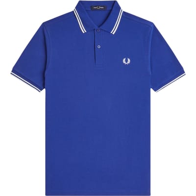 Kobaltblauw poloshirt Fred Perry normale fit 2-knoops katoen pique