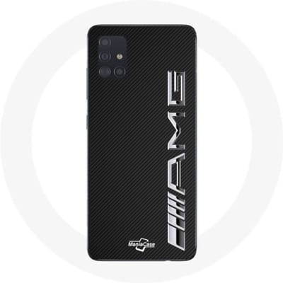 Samsung Galaxy A51 Amg-logo carbontextuurhoes zwart