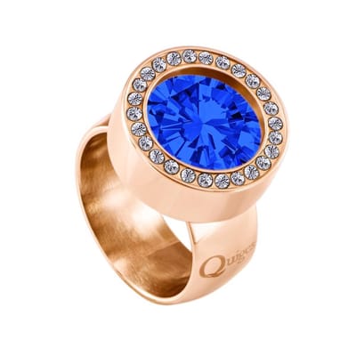 Quiges RVS Schroefsysteem Zirkonia Ring Rosegoudkleurig 16mm met Verwisselbare 12mm Mini Munt - SLSRS49416