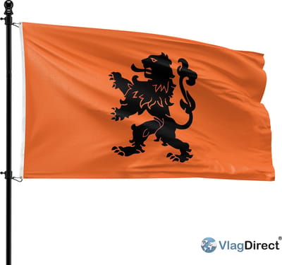 VlagDirect - Oranje Leeuw vlag - Oranje vlag - Oranje voetbal vlag - Nederlands Elftal vlag - Hollandse leeuw vlag - 150 x 225 cm - XL vlag.