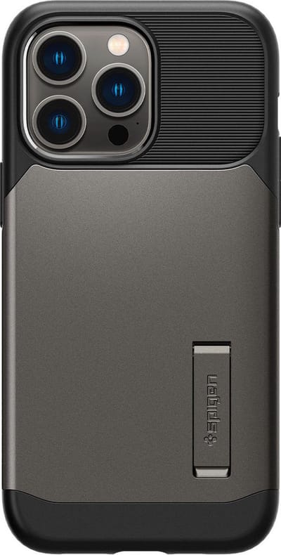Geschikt voor Spigen Apple iPhone 14 Pro Max Slim Armor Geschikt voor Mag Hoesje Gunmetal