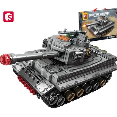 SEMBO BLOCK Tank Serie Vecht Assemblage Bouwstenen MOC Militair Voertuig Soldaten Voor Jongens Verjaardagscadeaus no box wit