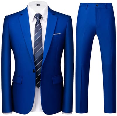 ALLTHEMEN Tweedelig Herenpak - Enkele knoops Middenspleet Slim Fit - Zakelijke en Avondkleding - S