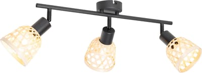 QAZQA rayan - Oosterse Plafondspot | Spotje | Opbouwspot - 3 lichts - L 67 cm - Naturel - Woonkamer | Slaapkamer | Keuken