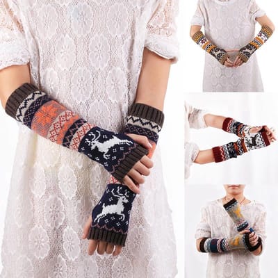 Jumada's - Lange polswarmers - Bruin - Vingerloze handschoenen