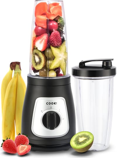 Smoothie Maker Pro - 350W - 2 Snelheden + Pulsefunctie - RVS Messen - 750ml - 2 To-Go Bekers - BPA-vrij - Blender To Go - COOK-IT