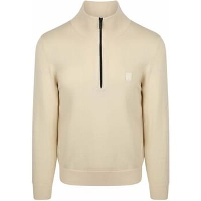BOSS Kanobix Half Zip Trui Ecru - Maat XXL - Heren - Quarter zip