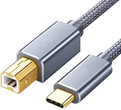 Qost - USB-C naar Printerkabel - USB-B naar USB-C - 2 meter - Spacegrey - Compatibel met HP / Canon / Brother / Samsung / Dell / Epson / Lexmark / Xerox