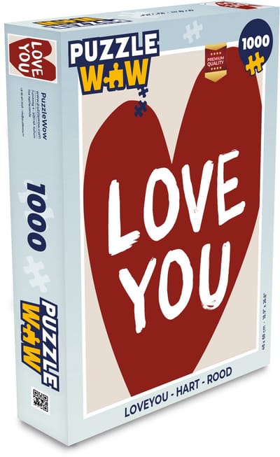 Puzzel Loveyou - Hart - Rood - Legpuzzel - Puzzel 1000 stukjes volwassenen