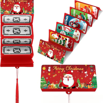 2-pack rode kerstenveloppen, 10 vakken, rode kerstenvelop spaarpot (rood)