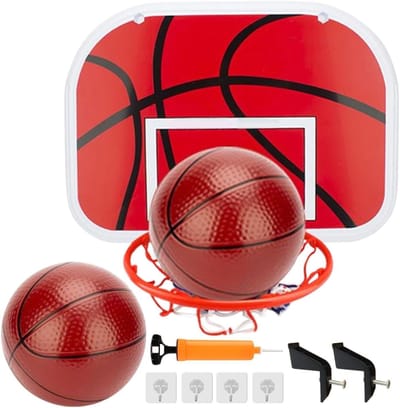 Mini basketbalkorf - Binnen basketbal set - Gezinsactiviteiten Binnen - Robuuste Constructie - 34 cm - Zwart