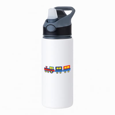 Hacebo® - Trein waterfles met rietje zwart - Treinmachinist - trein liefhebbers - machinist - voertuig - water fles - 650ML