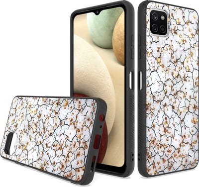 LuxeBass Siliconen hoesje met print geschikt voor Samsung Galaxy A22 5G - Marmer Broken White - telefoonhoes - gsm hoes - telefoonhoesje