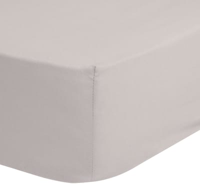Good Morning hoeslaken effen kleur - 1 persoons 90x200 cm - Zand - 100% Katoen renforce