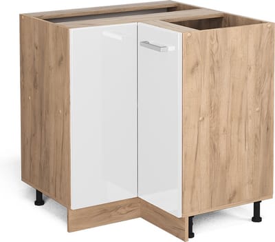 Vicco R-Line Hoekkast – 75.6 cm zonder werkblad Wit Hoogglans