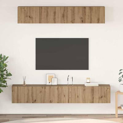 vidaXL - Tv-meubelset - 5 - st - Artisan - Eiken - Bewerkt - hout